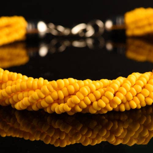 Mazzega Art & Design - Wholesale Beaded/Pearl Necklace - Murano Torchon Mat Necklace, 9 strands of intertwined rare satin pastel vintage 1980s seed beads (approximately 50 cm in length), hypoallergenic clasp.3