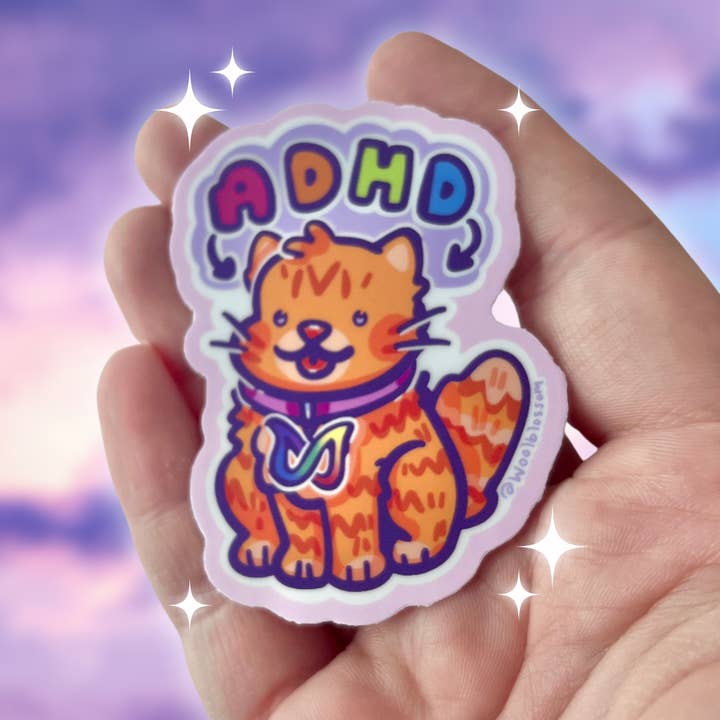 Woolblossom - Wholesale Sticker - ADHD Kitty ~ Sticker