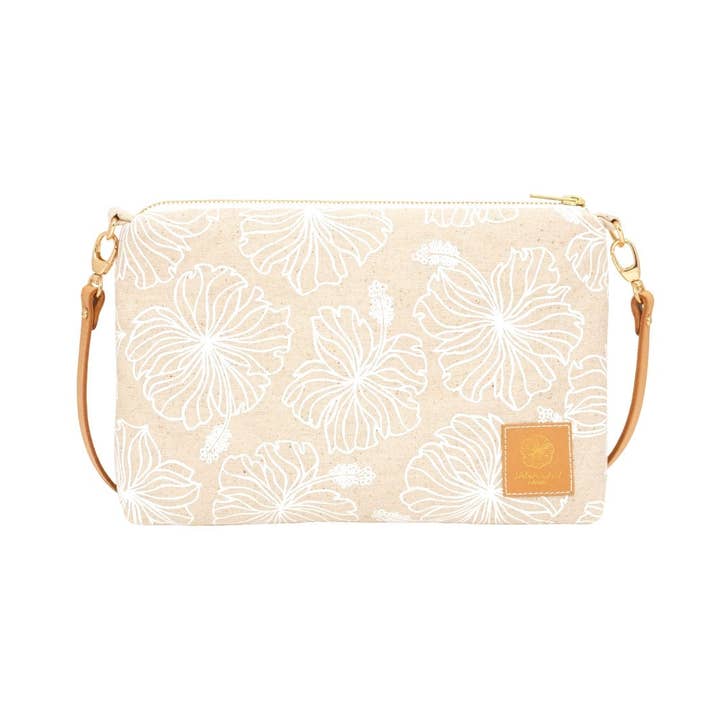 Slim Zipper Cross Body • Hibiscus • White Collection for wholesale by Jana Lam