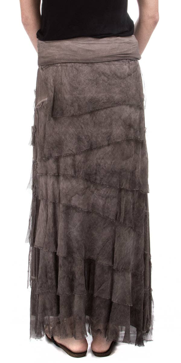 Gigi Moda - Vente Jupe – femme - Jupe volantée longue en soie67