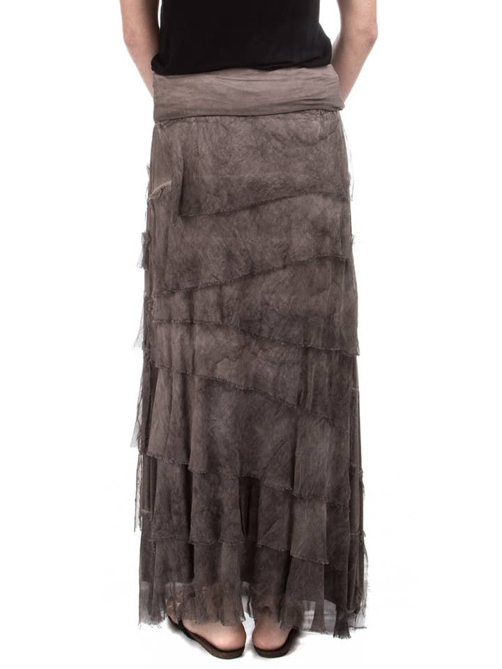 Gigi Moda - Vente Jupe – femme - Jupe volantée longue en soie67