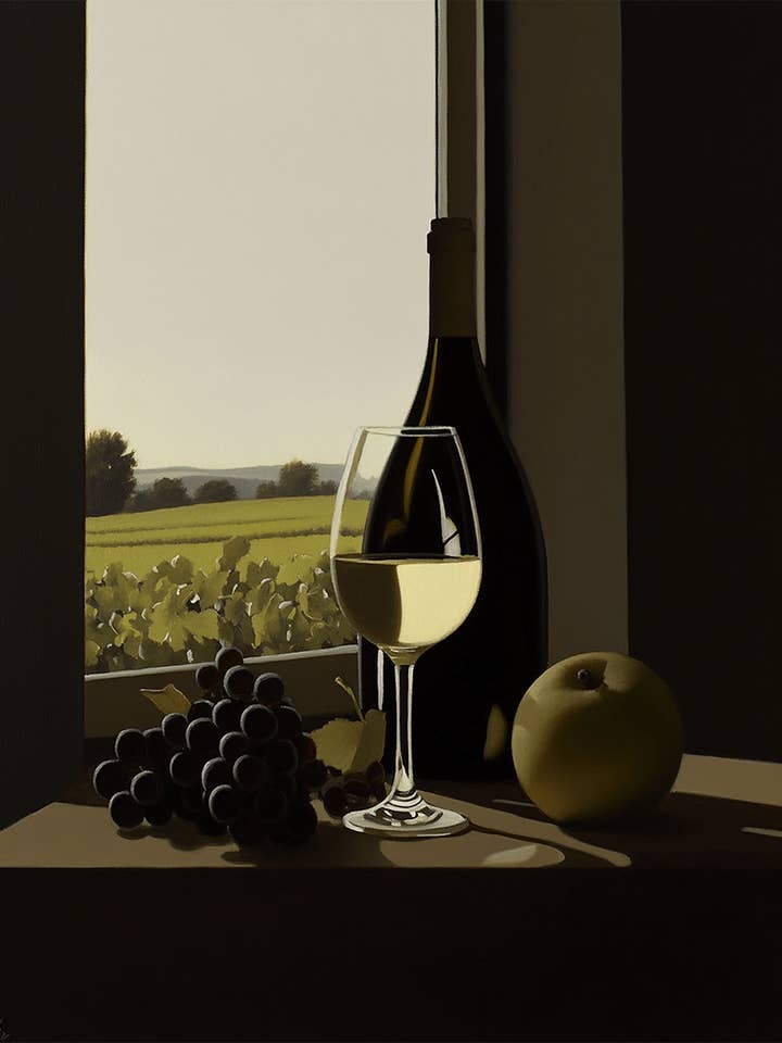 Naturaleza Muerta de Vino Blanco - Impresiones de Arte de Pared de Vino – Obra de Arte de 8″x10″ para Marco de 11″x14″ para venta al por mayor de Mowbi