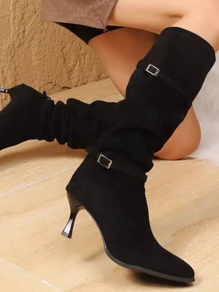 Point Toe Kitten Heels Boots for wholesale by React Activewear