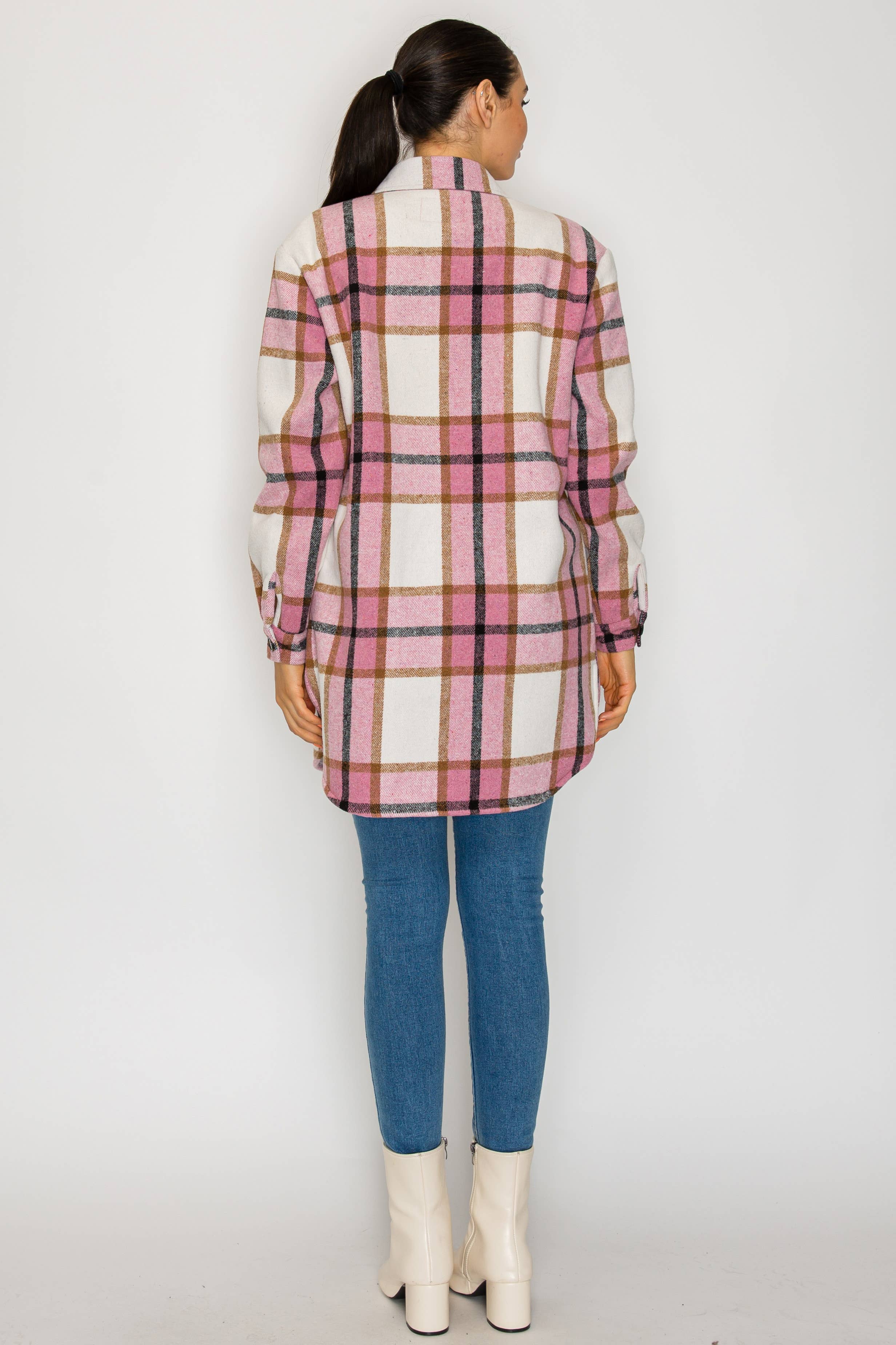 PATRONCITO USA INTERNATIONAL, INC - Wholesale Shirt Jacket/Shacket - Women's - Women Plaid Long Button Shirts Jackets (Shakets) LJ450-20253