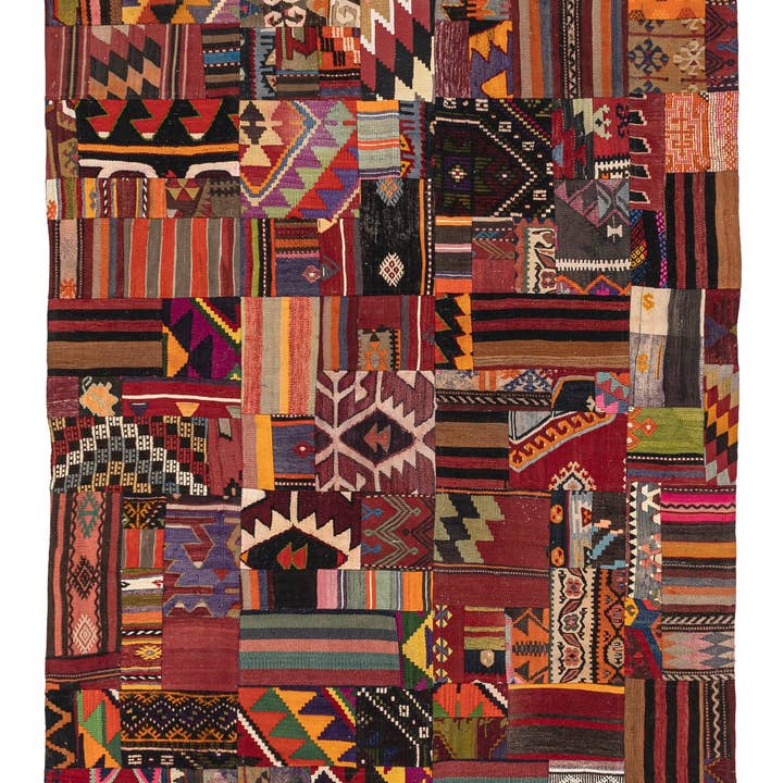 (5'5'' x 7'7'') Kilim Patchwork Vintage Turc pour la vente par Rugtolia