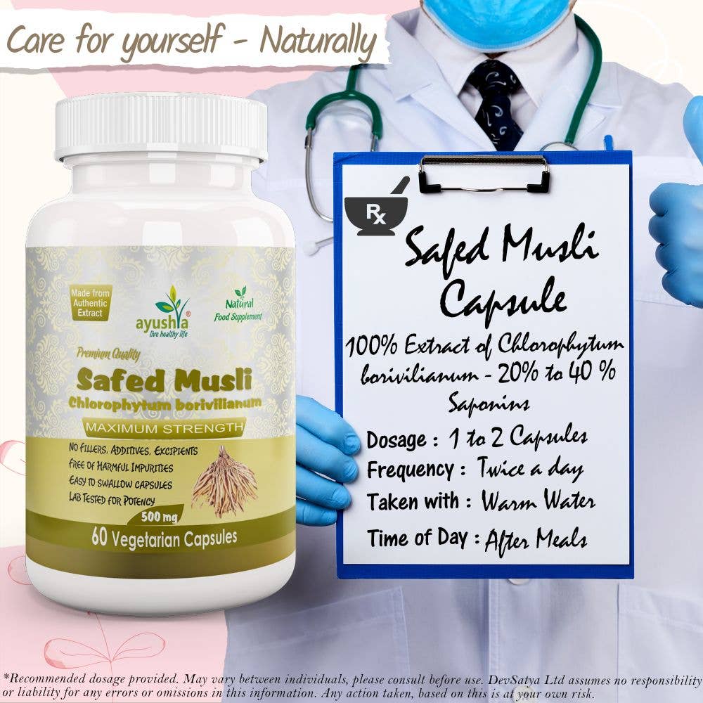 DevSatya Ltd Aushadh, Ayushya, Divyaherb – wholesale Oral supplement/vitamin – Safed Musli Capsule6