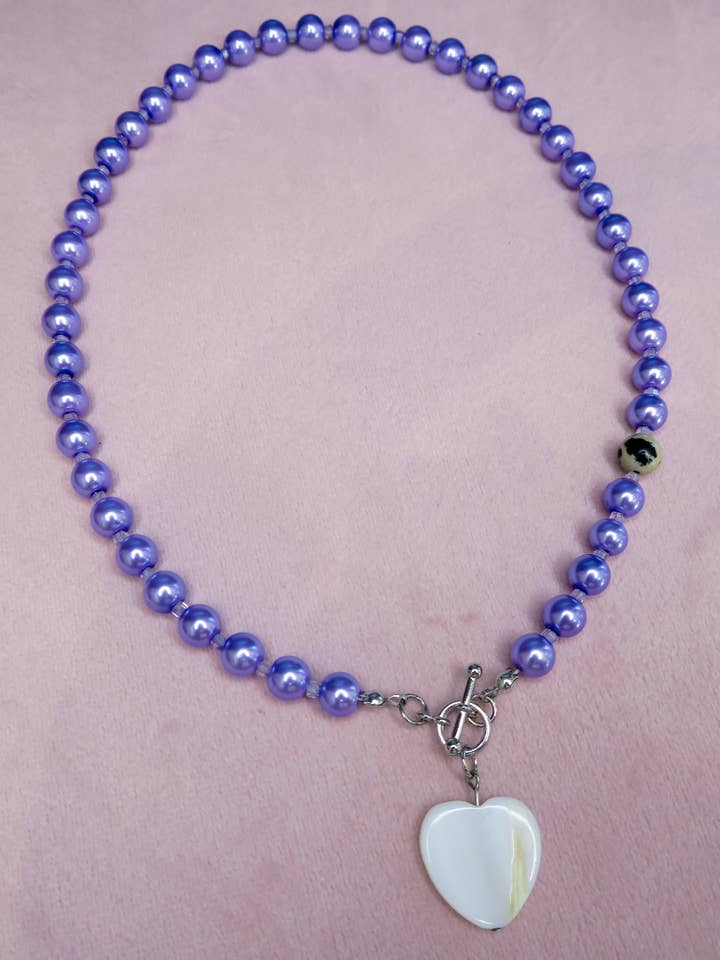 Lavender Heartbreak Beaded Charm Necklace for wholesale by Pop Cultur'd Co.