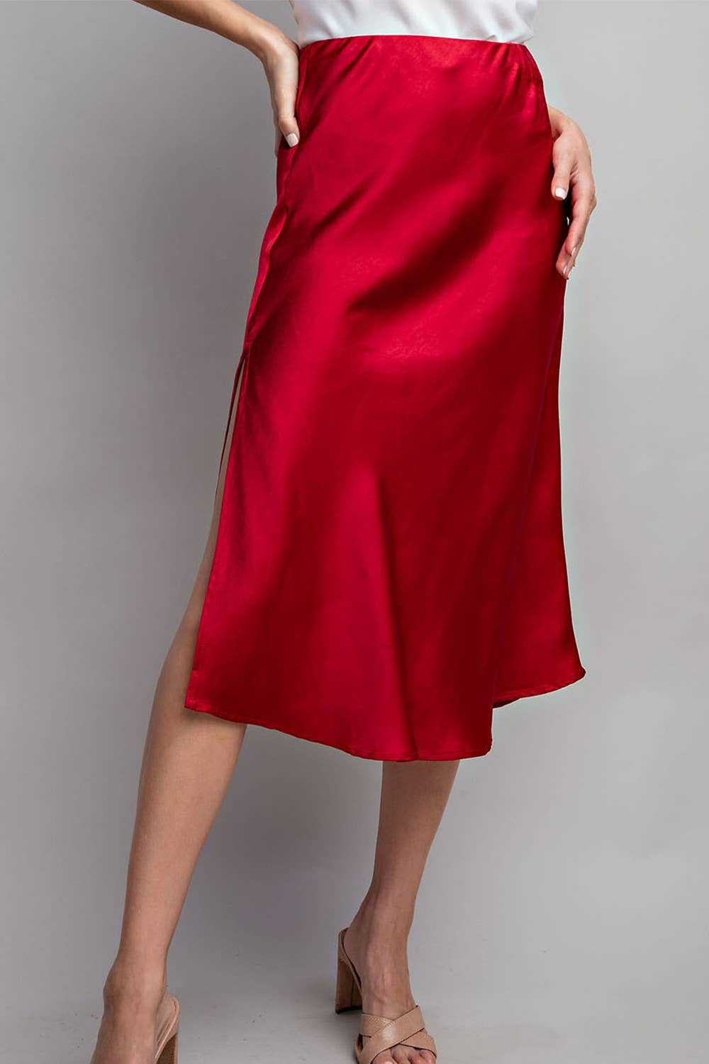 Peace Love Line - Wholesale Skirt - Women's - SLI4059 - SATIN MIDI SKIRT8