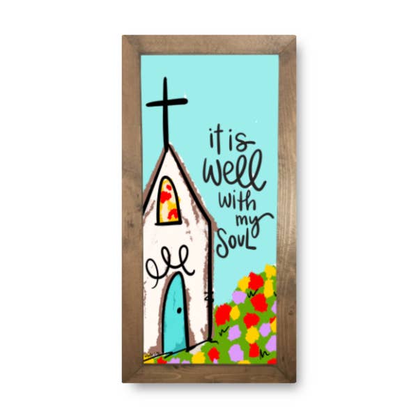 Baxter & Me - Wholesale Wall Sign - It is Well Church Framed Art2