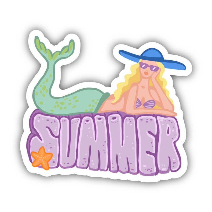 Mermaid Summer Sticker for wholesale by Big Moods
