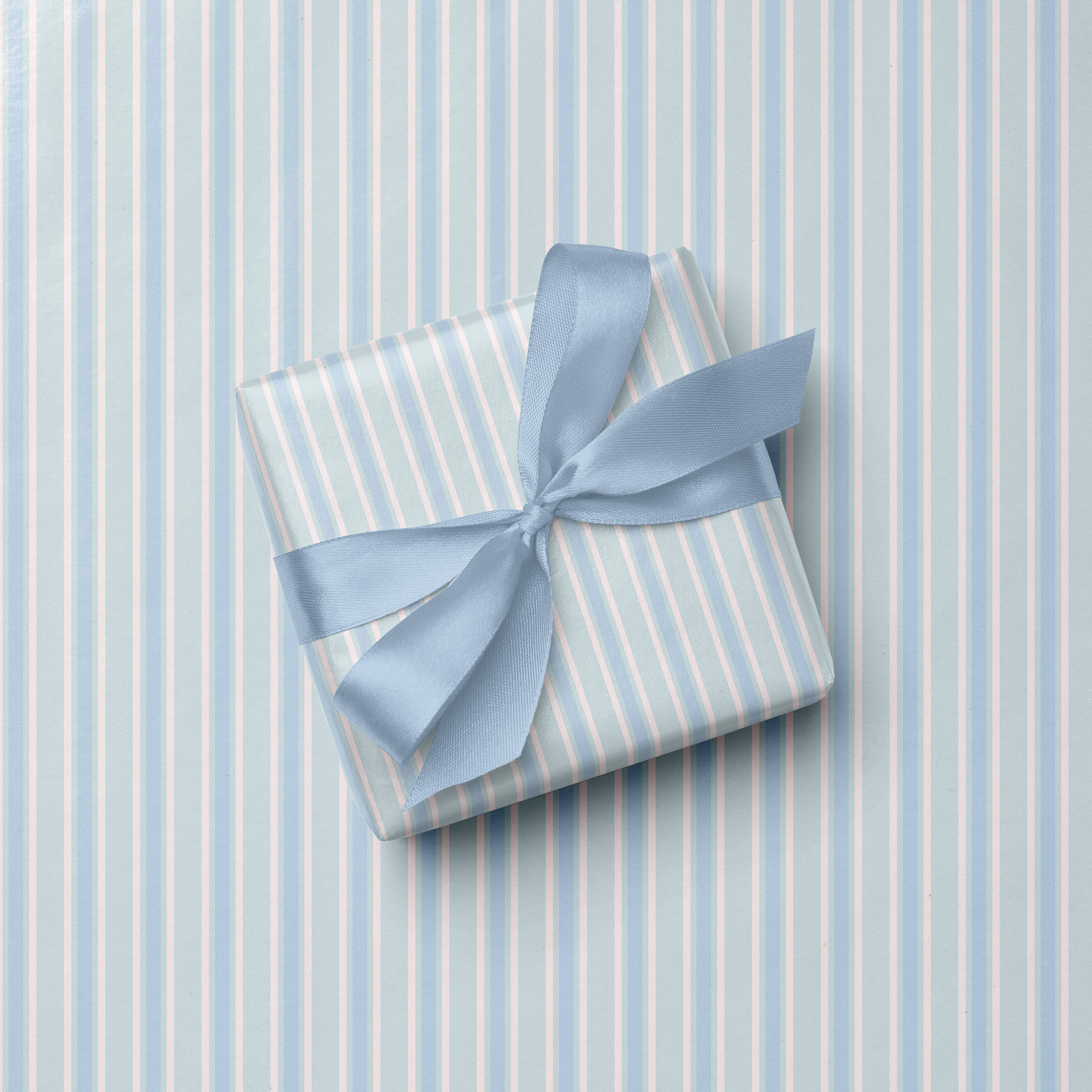 Vivie and Ash - Wholesale Wrapping Paper Roll - Blue Ticking Stripe Wrapping Paper Roll1