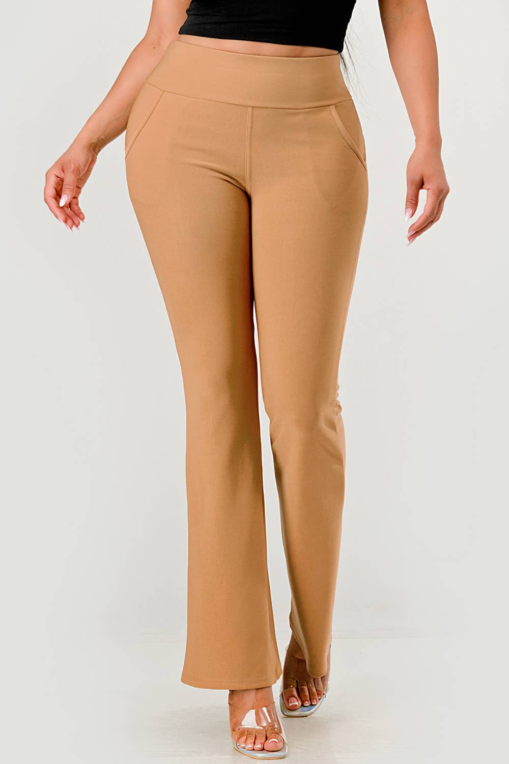 REDFINCH APPAREL INC - Wholesale Pants - Women's - Womens Tummy Control Butt Sculpting Flare Pants With Pockets18