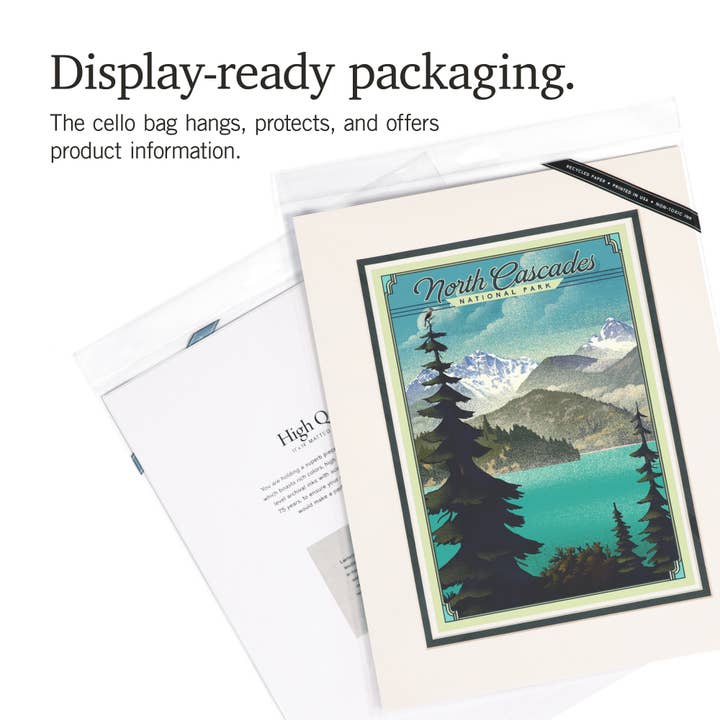 Lantern Press - Wholesale Art Print - MATTED PRINTS North Cascades National Park Lithograph9