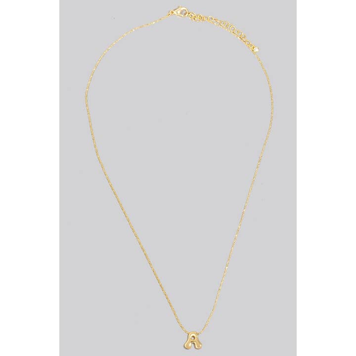 The Looks by Fame Accessories - Wholesale Pendant/Charm Necklace - Gold Dipped Bubble Letter Pendant Necklace