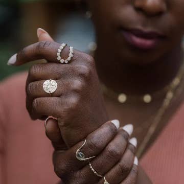 Ginger & Pearl Jewelry - Wholesale Band/Stacked Ring - Inez Engraved Flower Ring