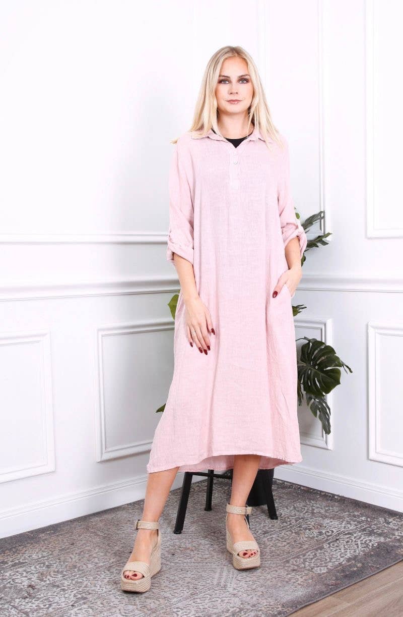 LÉA & LUC - Wholesale Dress - Women's - Long dress in 100% linen REF.209008