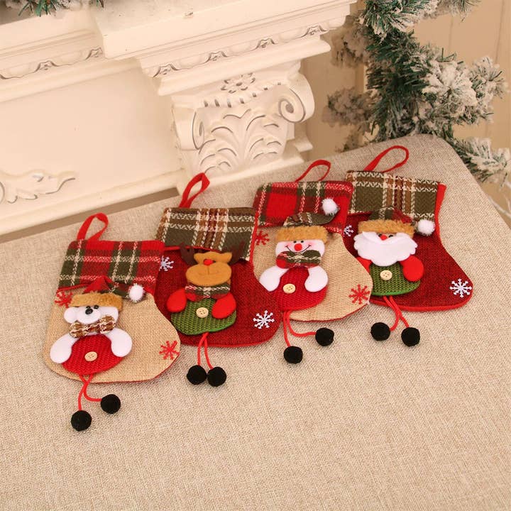 UNISHE - Wholesale Christmas decoration - Decor Christmas Stocking Hanging Ornament Gift Bag ZK37054