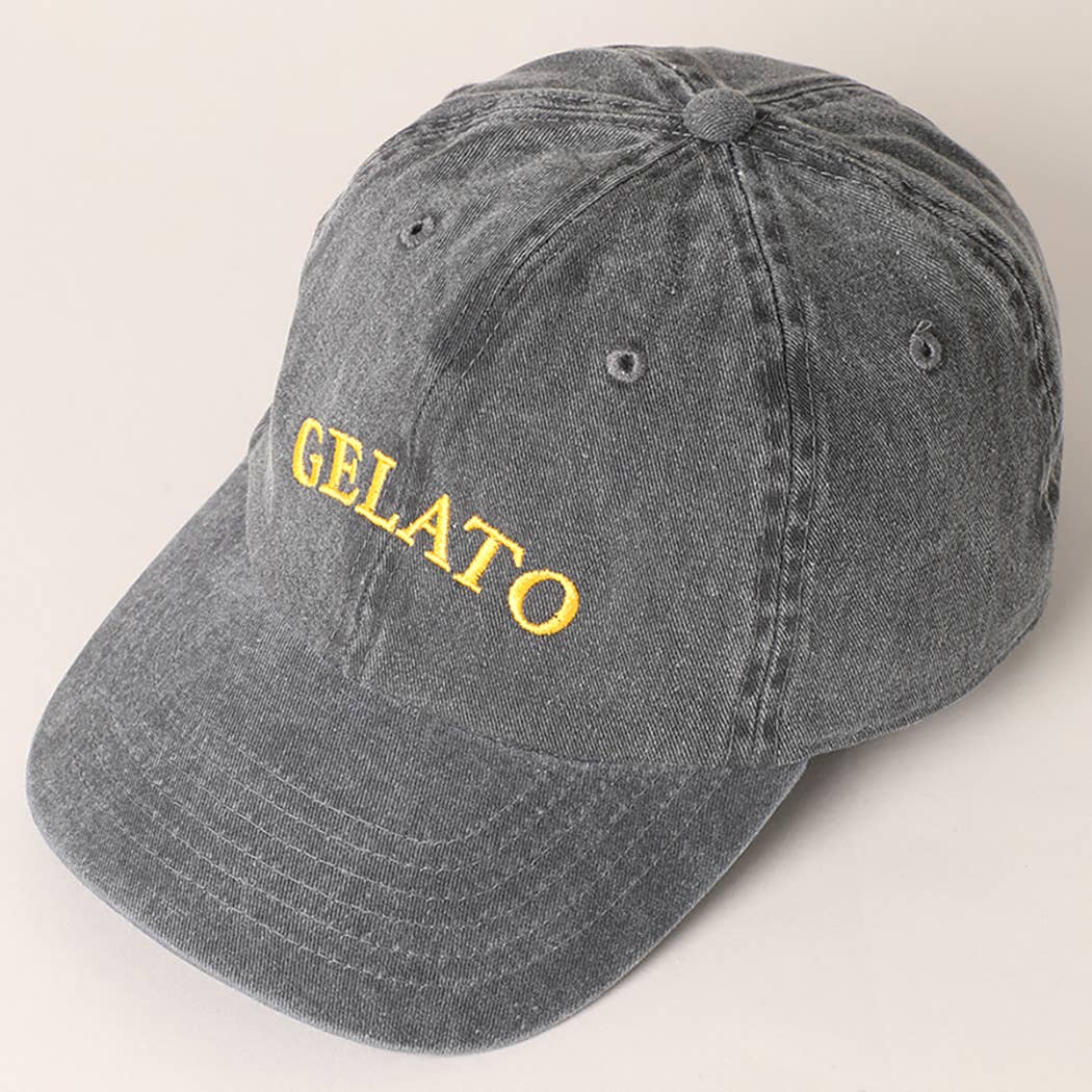 Fashion City - Wholesale Baseball Cap - Women's - Gelato Lettering Embroidered Baseball Cap1