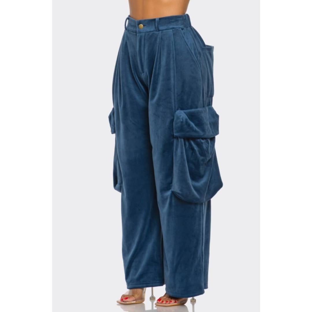 LOVE SENSE - Wholesale Pants - Women's - VELVET BAGGY CRAGO PANTS 5