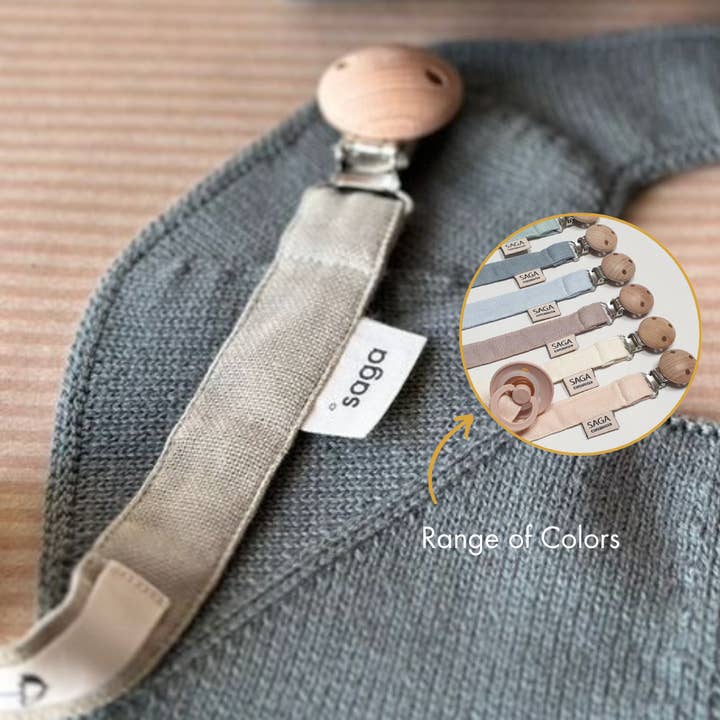 Saga Copenhagen - Wholesale Pacifier Clip - Baby - Pacifier Clip - Green Tea - Organic Cotton - Silicone Ring5