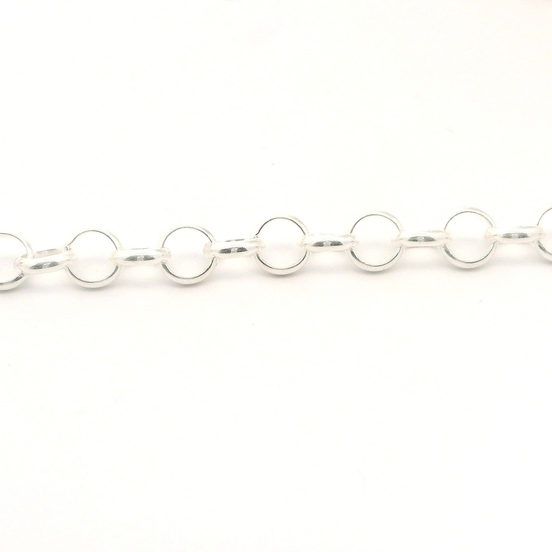 Purity Beads – material para artesanato por atacado – Corrente de Prata 925 Esterlina, Corrente Rolo Redonda meia-fio | Tamanho: 5,1mm | 1 Pé2