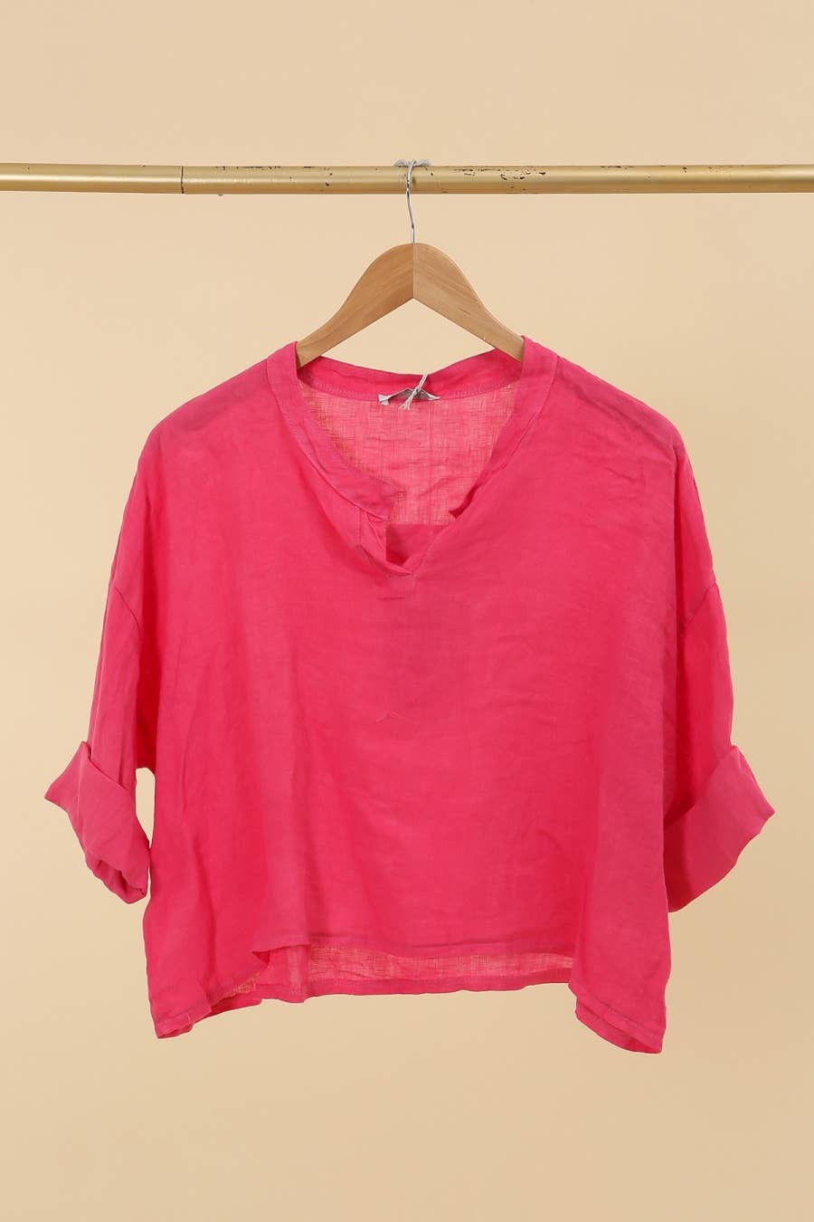 la maison des fibres naturelles - Wholesale Blouse - Dames - Linnen top met v-hals 23100, 100% linnen56