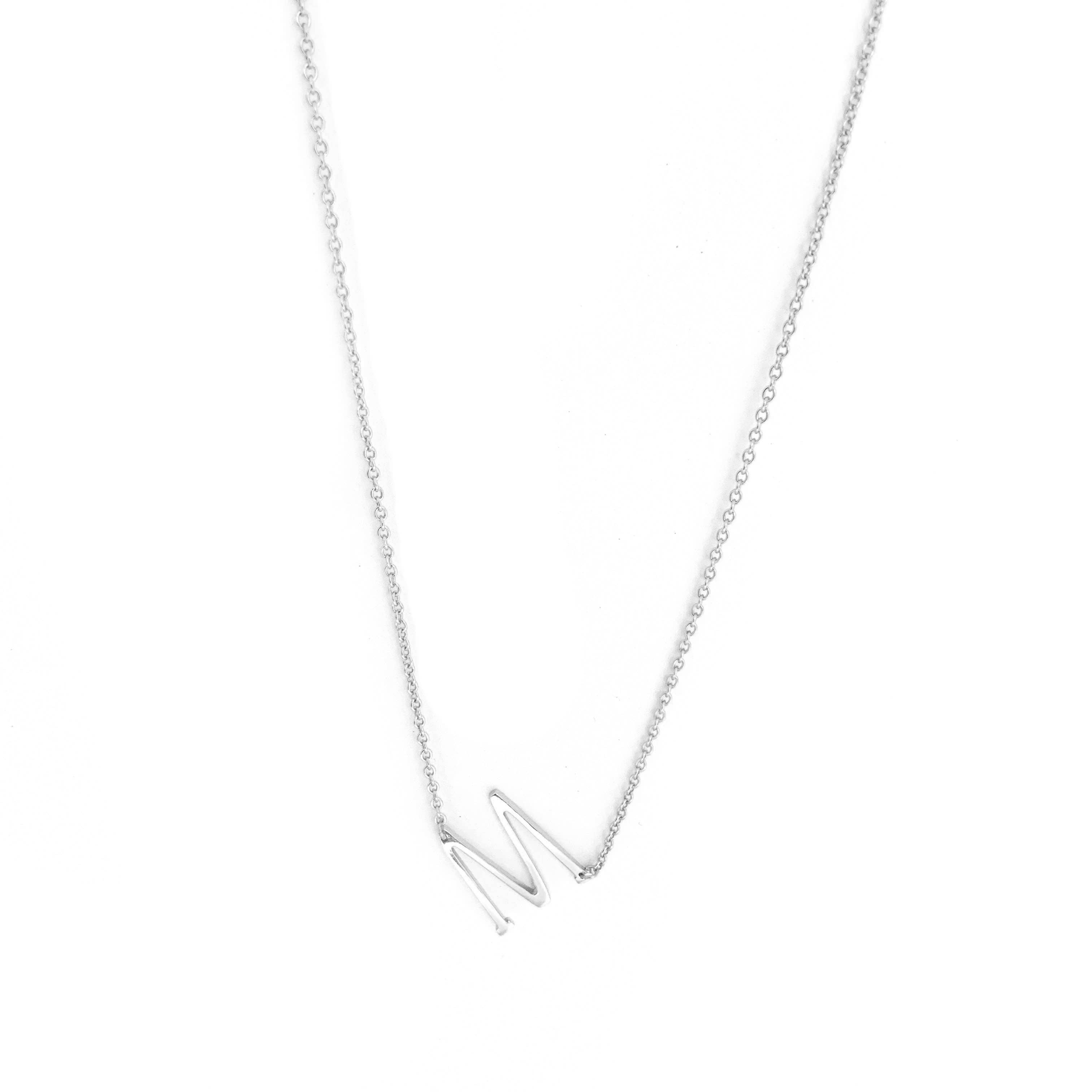 Marlyn Schiff - Wholesale Pendant/Charm Necklace - sterling silver sideways initial necklace14