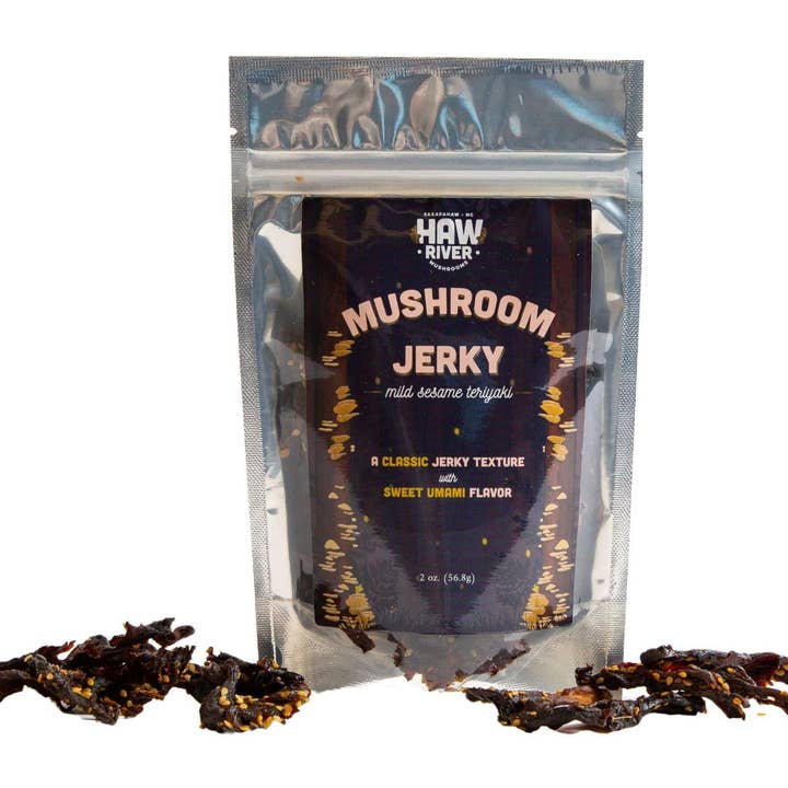 Mild Sesame Mushroom Jerky for wholesale by Haw River Mushrooms