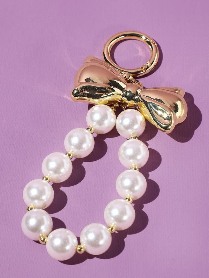 Ribbon AC Heart Bag Charm Key Chain for wholesale by Urbanista