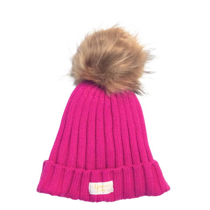 Gorro Forrado de Satén Dreamee Curls con Pom Pom Desmontable Rosa para venta al por mayor de Luxury Hair Products
