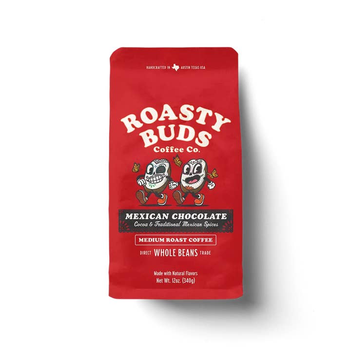 Roasty Buds Coffee Co. - Venta al por mayor Café en grano - Café de Chocolate Mexicano | Mezcla Sedosa de Cacao y Canela1