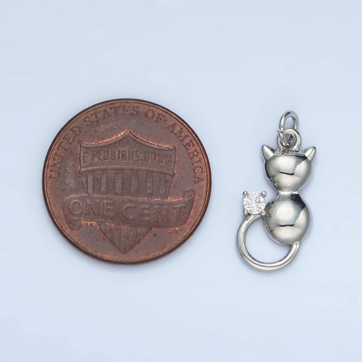 Aim Eternal - Venta al por mayor Abalorios/colgantes individuales - Charm de Animal Mascota Gatito Mini CZ Relleno de Oro de 24K en Oro y Plata | E3803