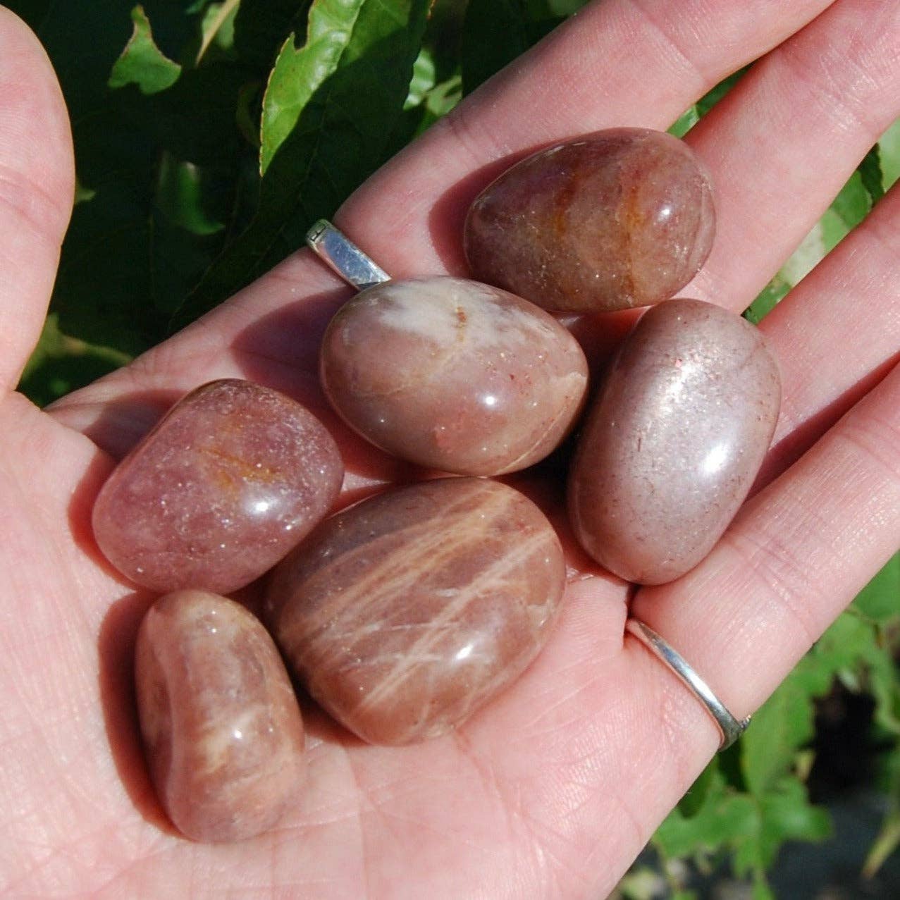 Caspar Curiosities - Wholesale Spiritual Stone/Crystal - AAA Flashy Sunstone Crystal Tumbled Stones, India0