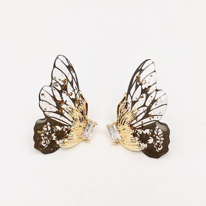 Mio Queena - Wholesale Stud/Post Earrings - Gradient Butterfly Wings Stud Earrings