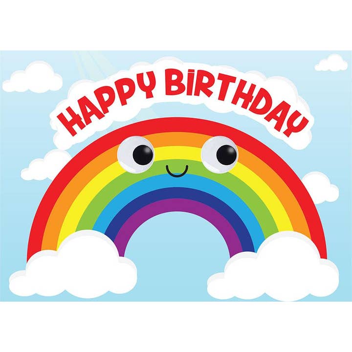 Paper House Productions – postal de parabéns por atacado – Cartão de brilho arco-íris de olhos arregalados