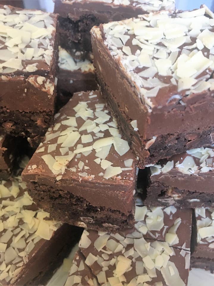 Gourmet Triple Chocolate Truffle Brownies (Large Box of 6) for wholesale by Anthony James Chocolate