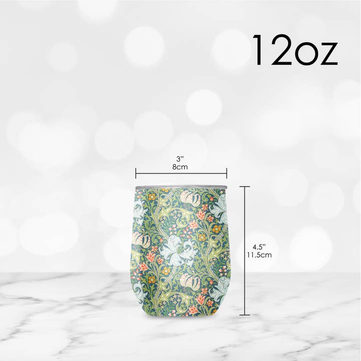 RainCaper - Wholesale Insulated mug/tumbler - Stemless Wine Tumbler - William Morris "Golden Lily"6