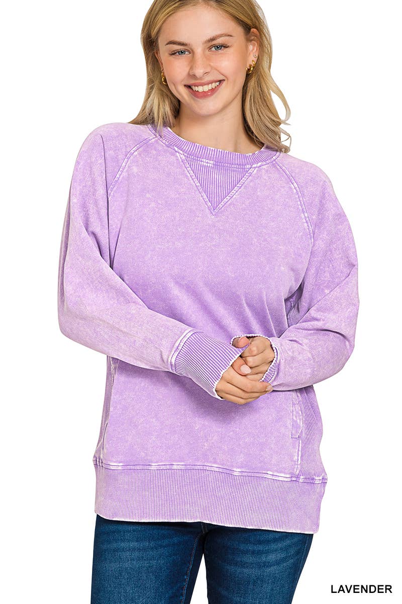 Vanilla Monkey - Venta al por mayor Sudadera - Mujer - Jersey de felpa francesa lavada con ácido con bolsillos5