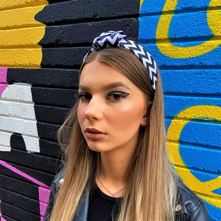 Klash Fashion - Wholesale Fashion Headband - Women's - Zero Waste Zig Zag Headband Black3