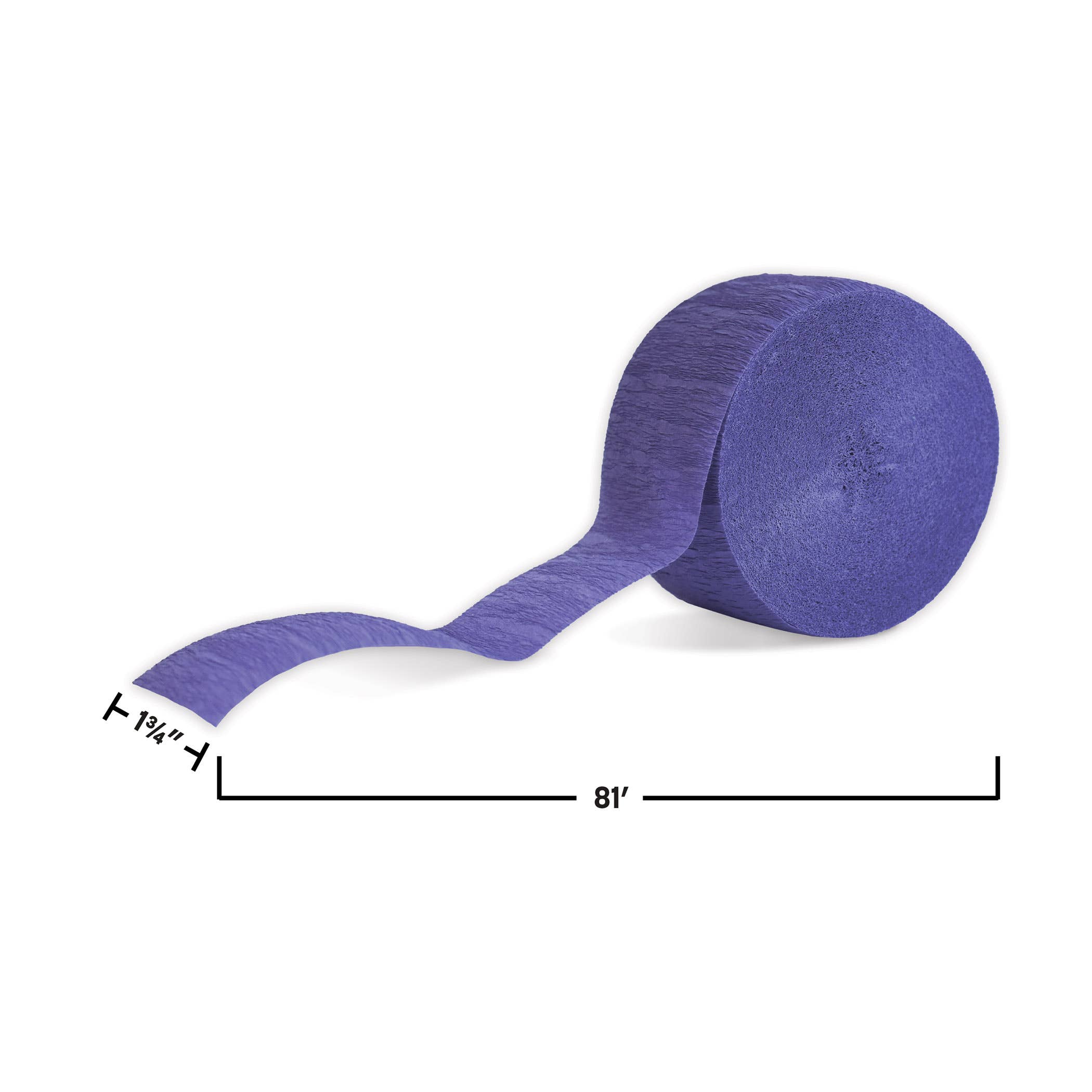 Beistle - Wholesale Bunting/Garland - Purple Festive Crepe Streamer, 1¾" x 81'3