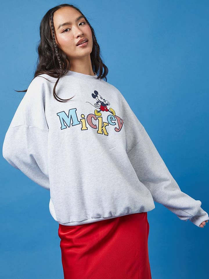 Disney Mickey Karo-Sweatshirt für den Großhandel von Skinnydip London