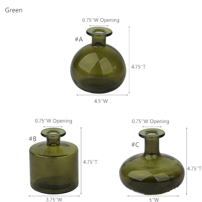 Sweet Home Deco - Vente Vases - Vases à boutons en verre, vases de forme ronde, vase à fleurs, multicolore14