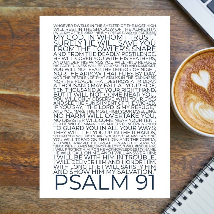 Psalm 91 - Bibelvers - 5 X 7 Druck - Wandbehang - für Beileid - Sympathie - Gebete und Danksagung für den Großhandel von Gifts That Give Studio