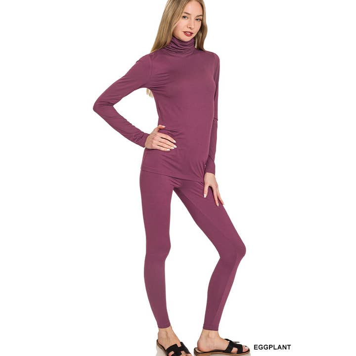 Style Up – wholesale Top & pants set (NOT Loungewear) – Women's – MICROFIBER MOCK NECK TOP LEGGINGS SET17