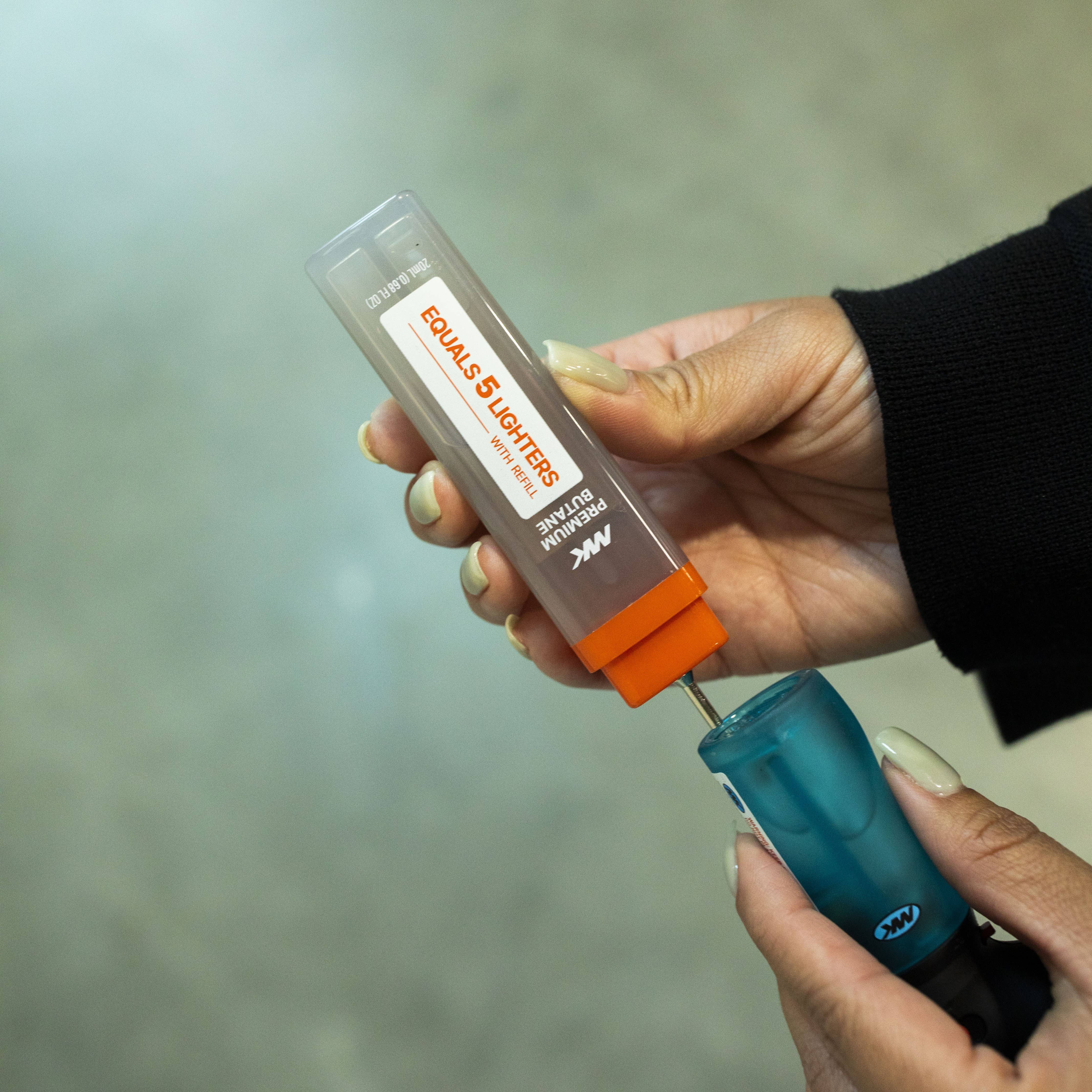 MK Lighter Company - Wholesale Lighter - MK Lighters Premium Butane 20ml with 4 Replace Flints4