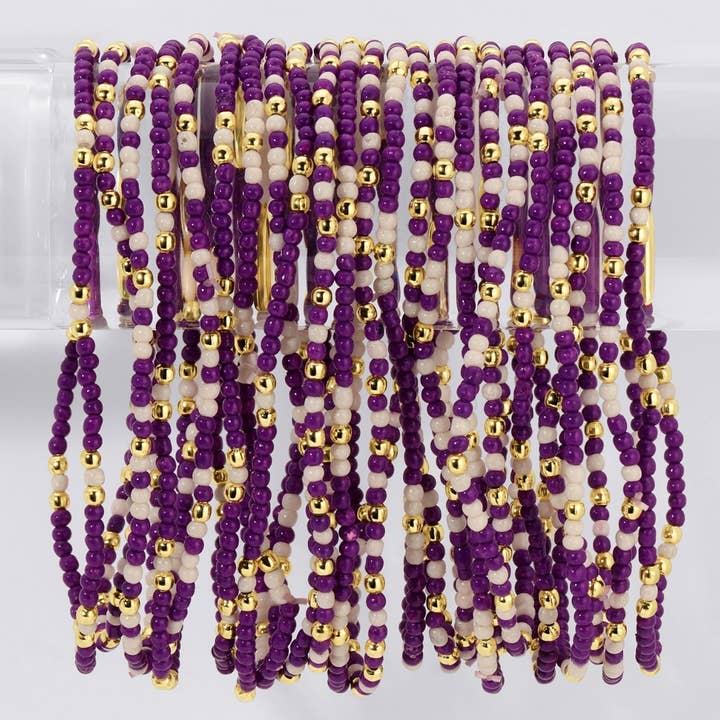 Splendid Iris - Wholesale Jewelry Set - Stretch Seed Bead GAME DAY Bracelets7
