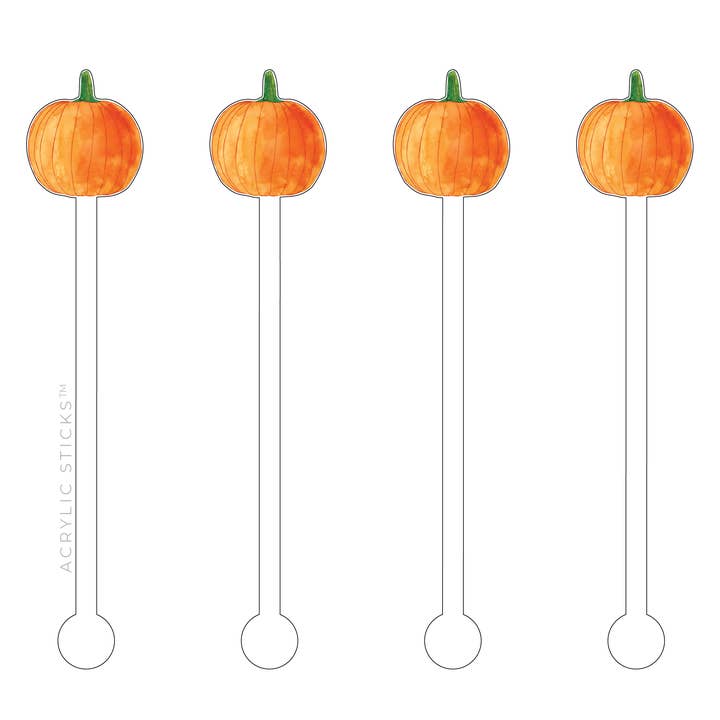 PUMPKIN ACRYLIC STIR STICKS for wholesale by XO ACRYLICS | ACRYLIC STICKS