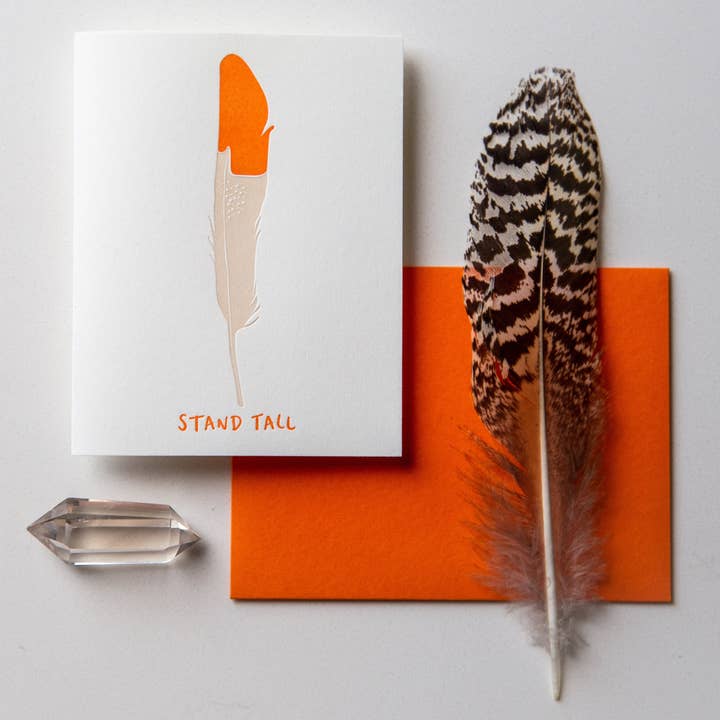 Stand Tall - Hand Illustrated Letterpress Card for wholesale by Bungalow 36