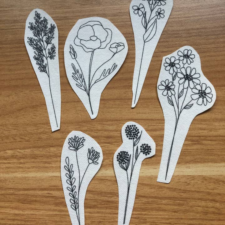 MCreativeJ - Wholesale Embroidery/Cross Stitch Supplies - Wildflower Stems Embroidery - Peel Stick & Stitch Patterns3