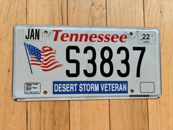 2022 Tennessee Desert Storm Veteran License Plate for wholesale by RusticPlates